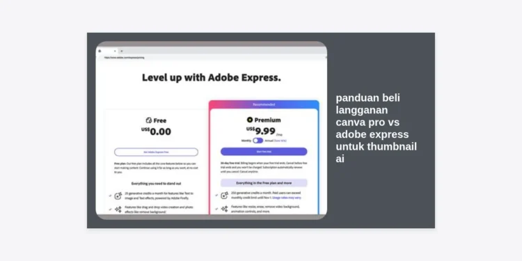 Panduan Beli Langganan Canva Pro vs Adobe Express untuk Thumbnail AI: Mana yang Paling Cuan?