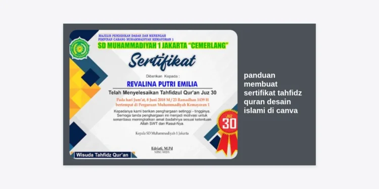 Panduan Membuat Sertifikat Tahfidz Quran Desain Islami di Canva: Tutorial Lengkap & Profesional