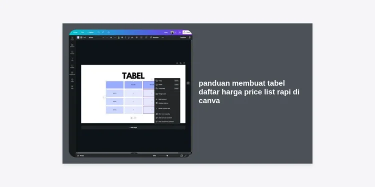 Panduan Membuat Tabel Daftar Harga Price List Rapi di Canva: Rahasia Tampilan Profesional untuk Bisnis Anda