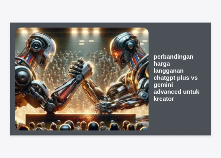 Perbandingan Harga Langganan ChatGPT Plus vs Gemini Advanced untuk Kreator: Mana yang Paling Menguntungkan?