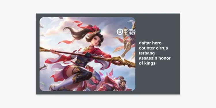 12+ Daftar Hero Counter Cirrus Terbang Assassin Honor of Kings Terbaik & Strategi Ampuhnya