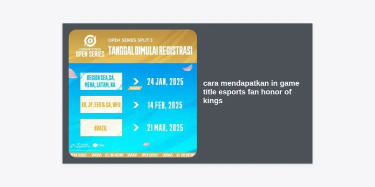 Cara Mendapatkan In Game Title Esports Fan Honor of Kings: Panduan Lengkap & Strategi Terbaru