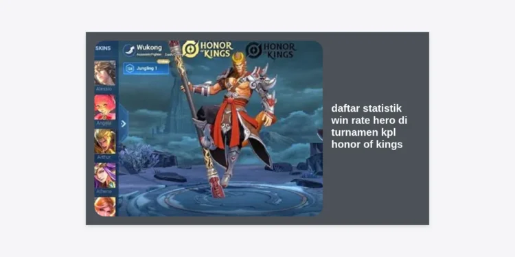 Daftar Statistik Win Rate Hero di Turnamen KPL Honor of Kings: Panduan Meta Terupdate