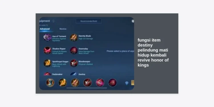 Mengenal Fungsi Item Destiny: Pelindung Mati Hidup Kembali & Revive di Honor of Kings (HOK)