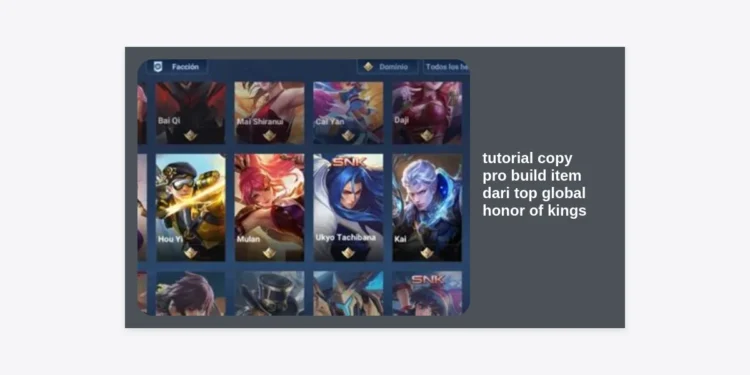 Tutorial Copy Pro Build Item dari Top Global Honor of Kings (HOK) Terbaru 2024