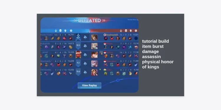 Ultimate Tutorial: Build Item Burst Damage Assassin Physical Honor of Kings to Dominate Rank