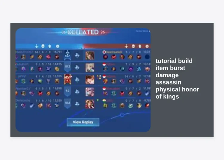 Ultimate Tutorial: Build Item Burst Damage Assassin Physical Honor of Kings to Dominate Rank