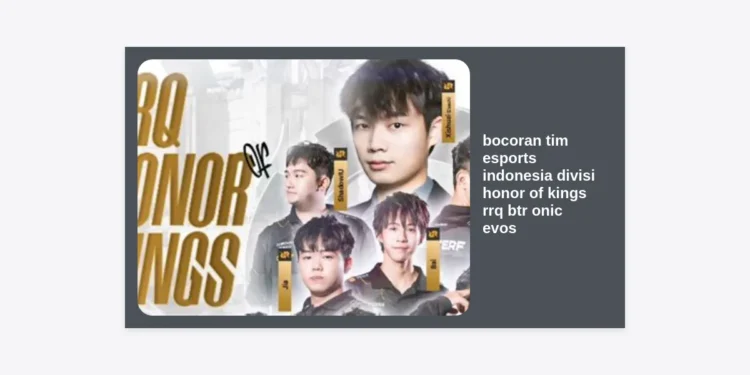 Bocoran Tim Esports Indonesia Divisi Honor of Kings: RRQ, BTR, ONIC, EVOS & Roster Terbaru