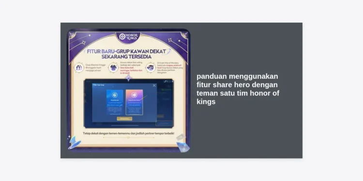 Panduan Menggunakan Fitur Share Hero dengan Teman Satu Tim Honor of Kings: Tips Strategi dan Cara Lengkapnya