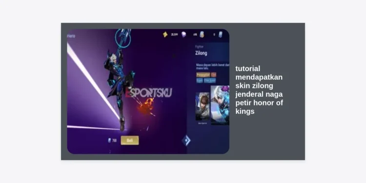 Tutorial Mendapatkan Skin Zilong Jenderal Naga Petir Honor of Kings: Panduan Lengkap & Tips Hemat